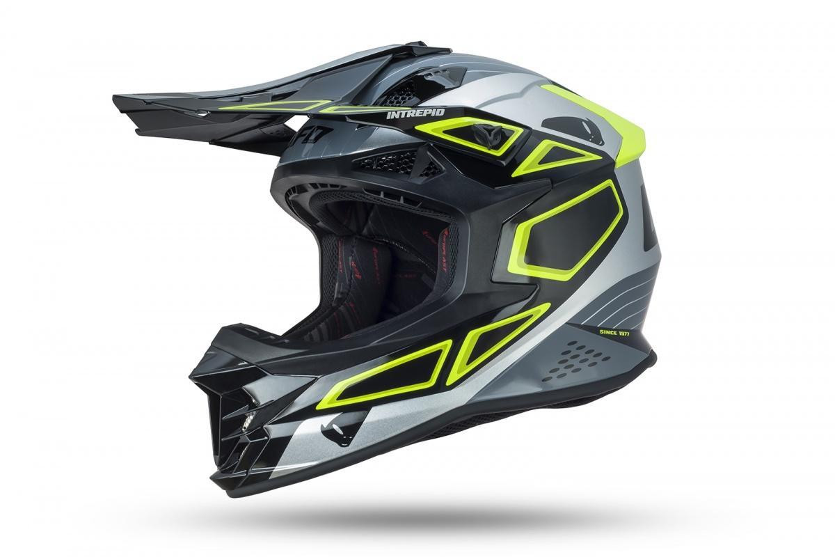 Мотошлем UFO HELMET INTREPID Black/Grey Neon Green Мотошлем UFO HELMET INTREPID Black/Grey Neon Green