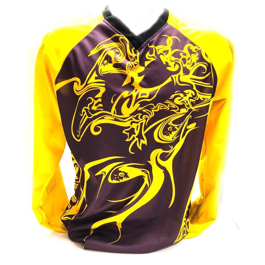 Джерси Golden Dragon желто-фиолетовая с локтевыми накладками